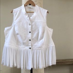 Indigo Thread Co 2X denim boho chic jacket vest